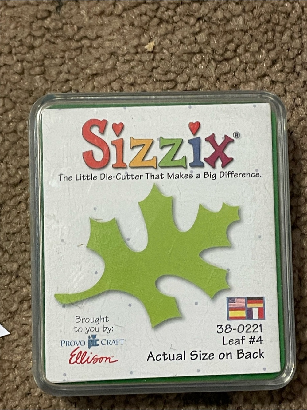 Sizzix Original Green Die for Leaf #4, part number 38-0221